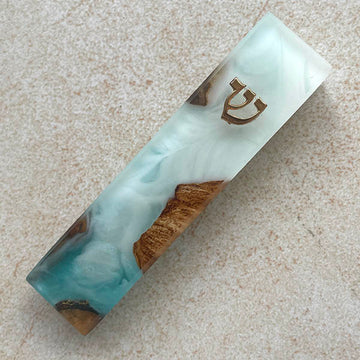 Pristine Elegance - White Olive Wood Mezuzah
