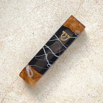 Dark Mystique - Olive Wood & Epoxy Mezuzah Cases