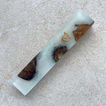 Snow Forest - White Acorn Mezuzah Case