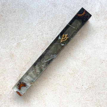 Obsidian Touch - Forest Acorns and Epoxy Resin Mezuzah Case