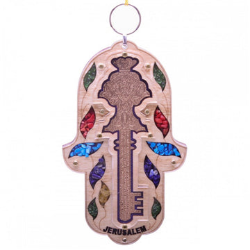 Jerusalem Hamsa Talisman with a Key