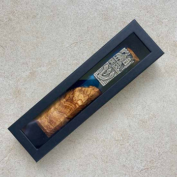 Mystic Red Sea - Blue Handcrafted Mezuzah Case
