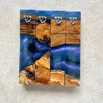 Velvet Mist - Handmade set of four Mezuzah Cases