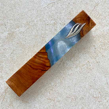 Teal Treasure - Turquoise & Olive Wood Mezuzah