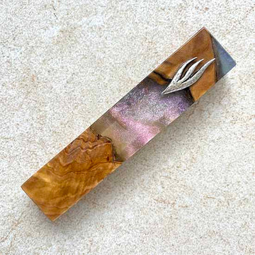 Morning Glow - Handmade Olive Wood Mezuzah