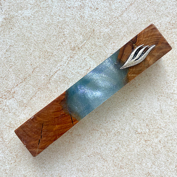 Sky Reflection - Divine Blue Israeli Olive Wood Mezuzah Case