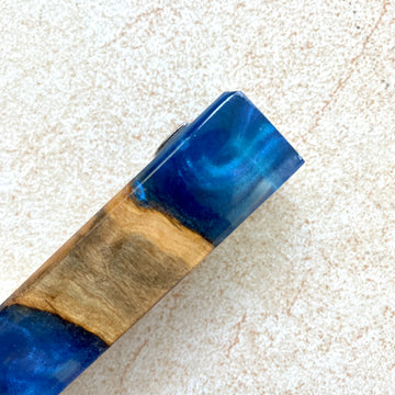 A Touch of Blue - Israeli Olive Wood handcrafted Mezuzah Case