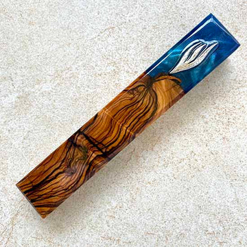 Blue Night - Israeli Olive Wood Mezuzah Case