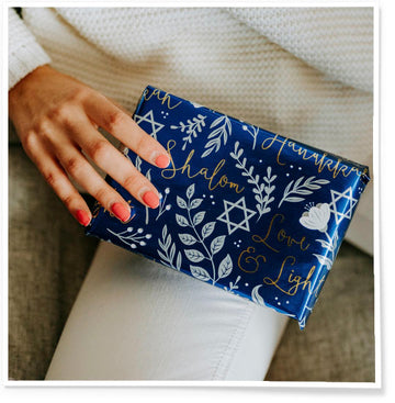 Blue gift wrapping with Star of David