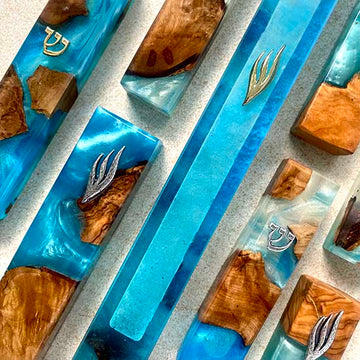 Mezuzah Cases in Mediterranean Turquoise color