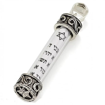 Jewish Mezuzah & Scroll Necklace in 925 Silver - Heritage & Protection