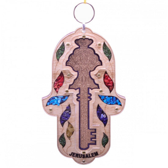 Jerusalem Key Pattern Jerusalem Hamsa Talisman with a Key