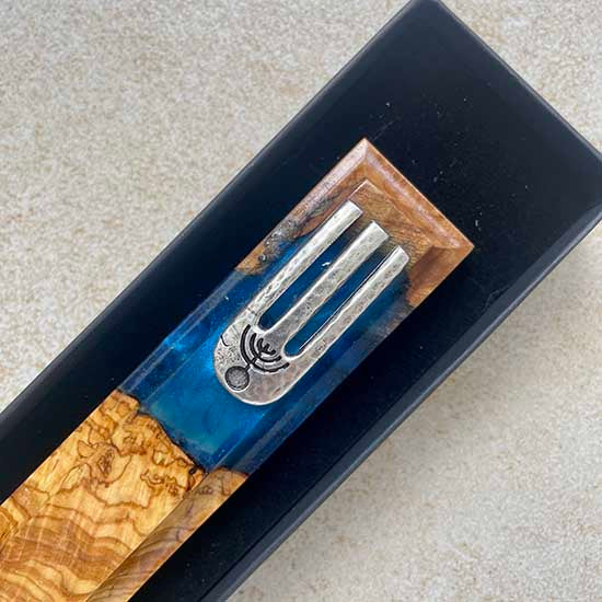 Divine Red Sea - Handcrafted Olive Wood Mezuzah