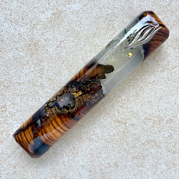 Nature's Grace - Transparent Olive Wood Mezuzah Case