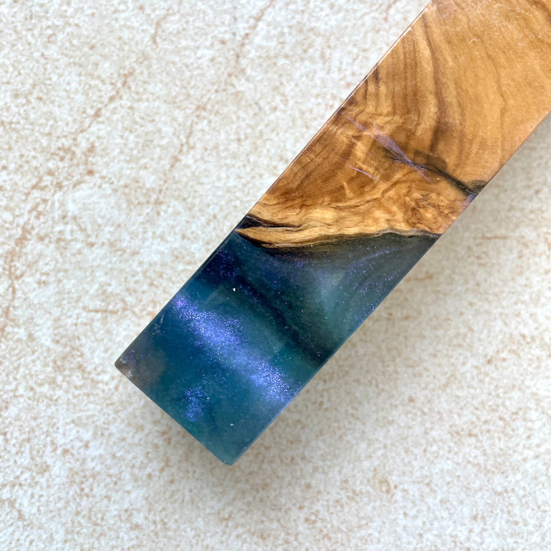 Purple Night - Blue and Purple Olive Wood Mezuzah