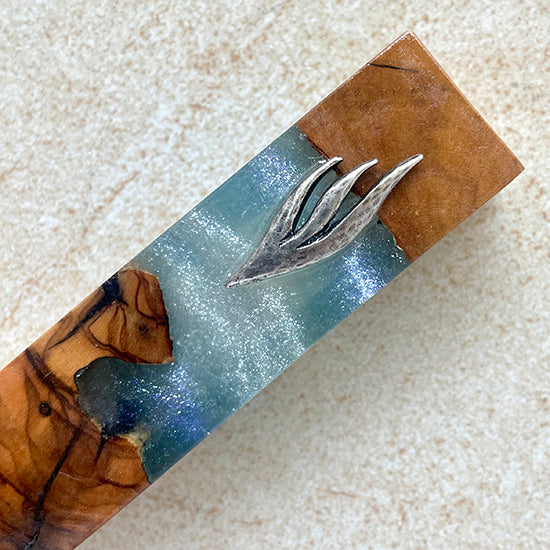 Heavenly Hues - Handmade Israeli Olive Wood Mezuzah Case