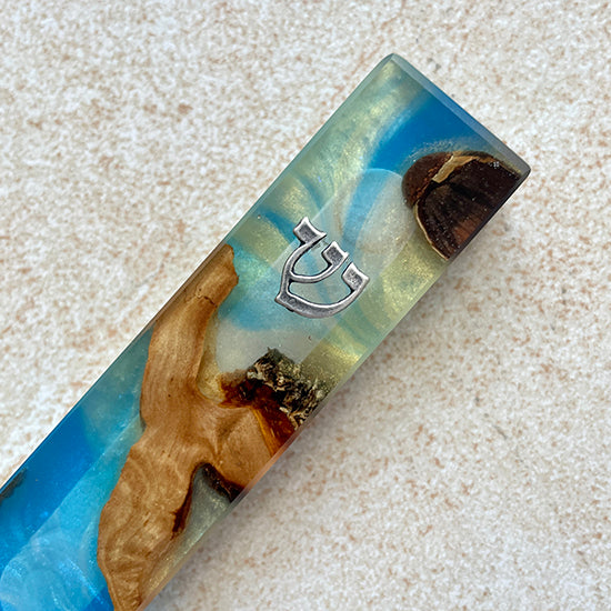 Turquoise Peace - Handcrafted Jewish Mezuzah Case