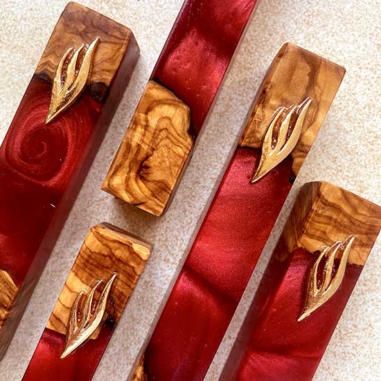 Negev Sunset Red Mezuzah Cases