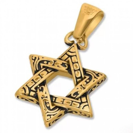 Vintage 18K Gold Star of David Pendant – Made in Jerusalem